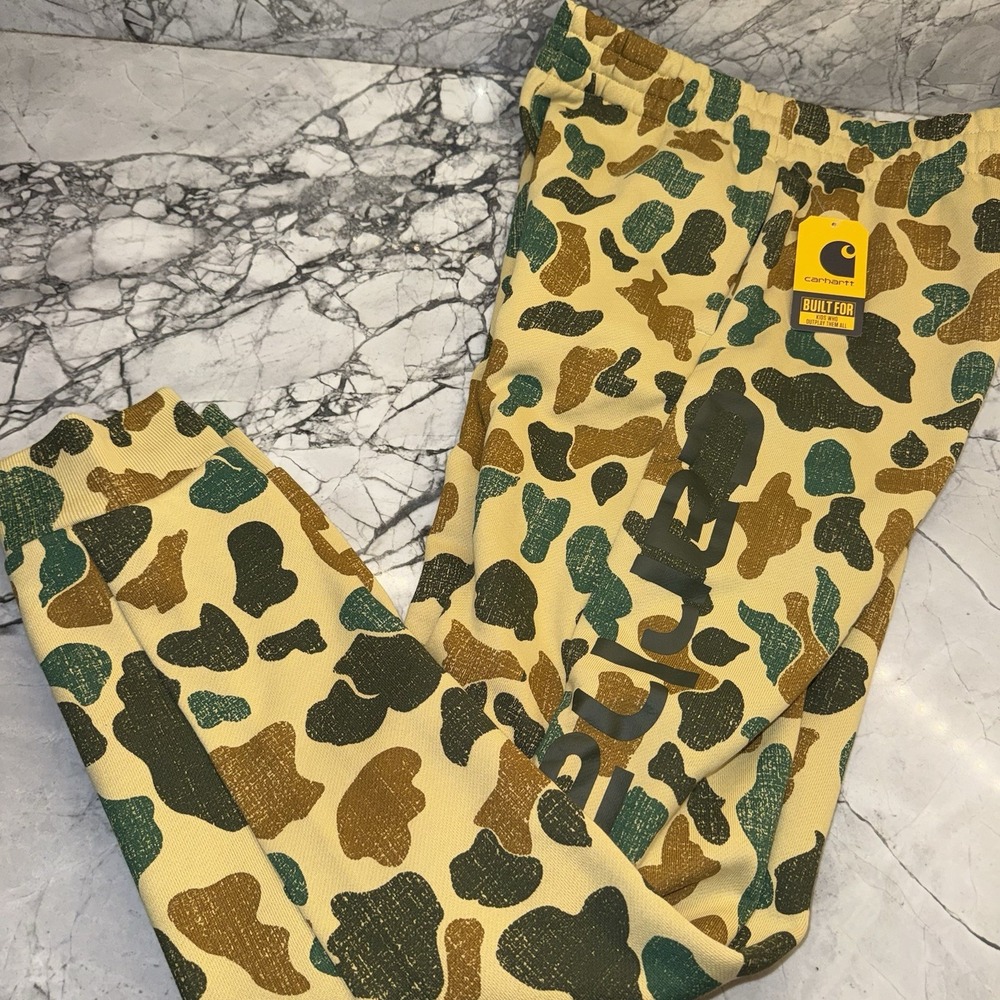 Carhartt Youth Large (14/16) Boys Camo Jogger Sweatpants NEW